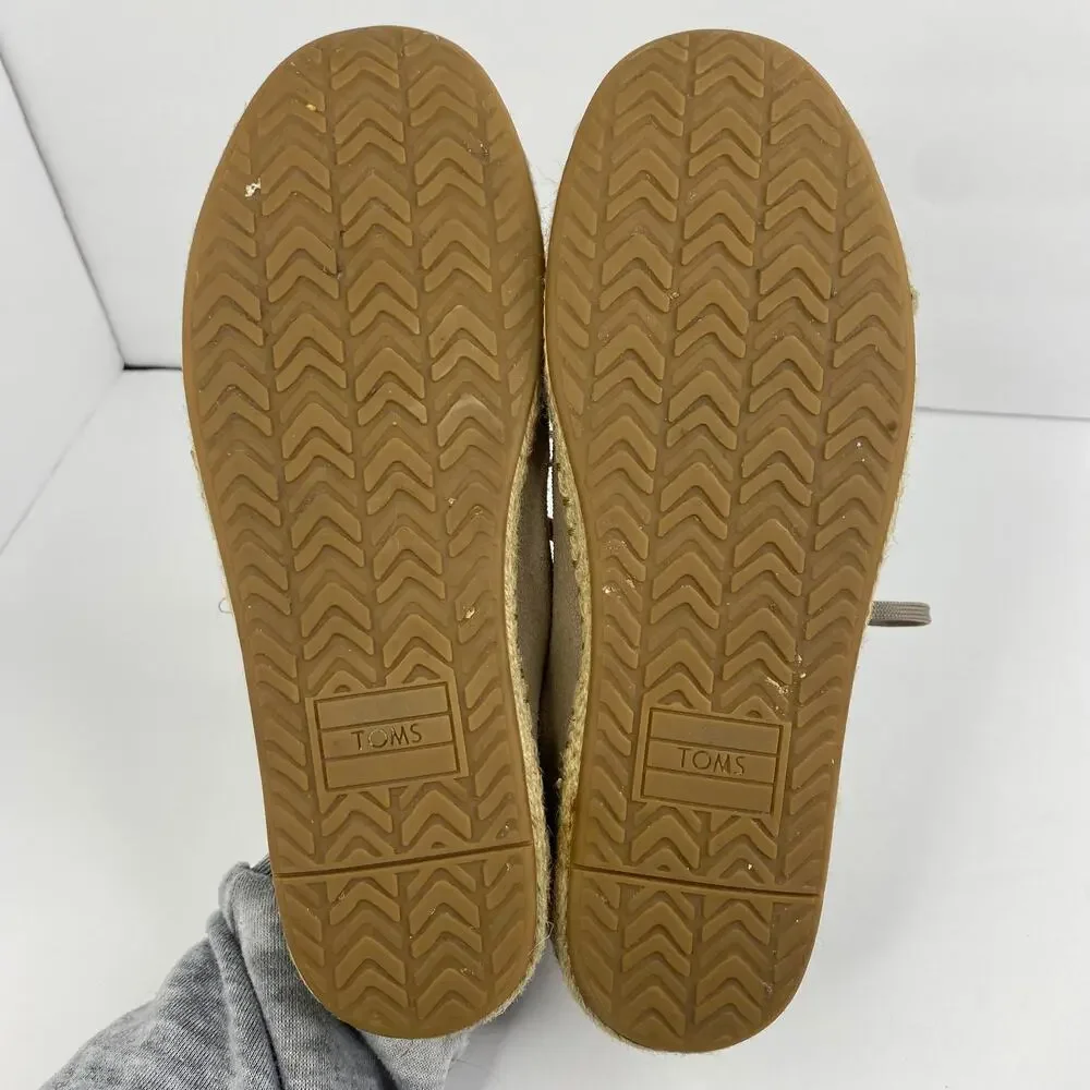 TOMS Womens size 8.5 Lena Desert Suede Leather Espadrille Lace Up Shoes